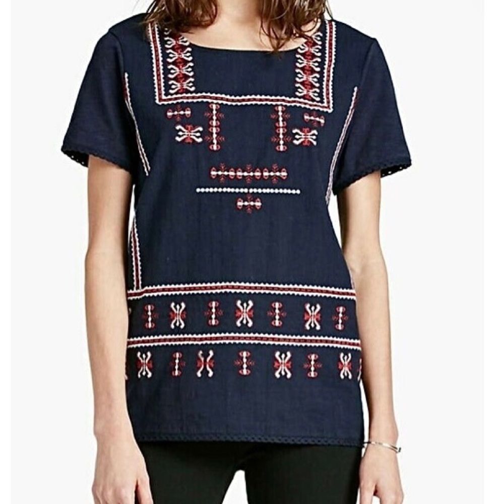 Lucky Brand Women’s S Top Embroidered Boho
